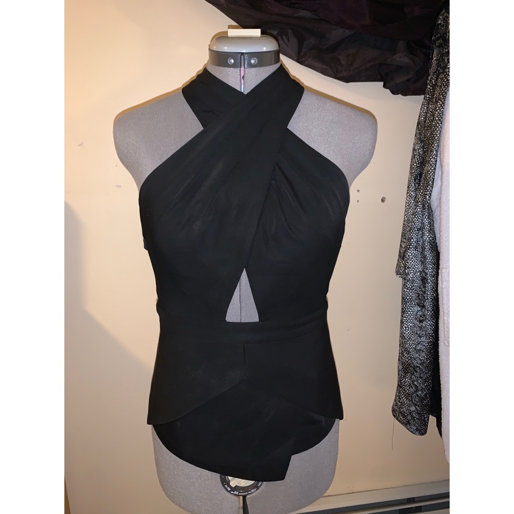 Black cut out top